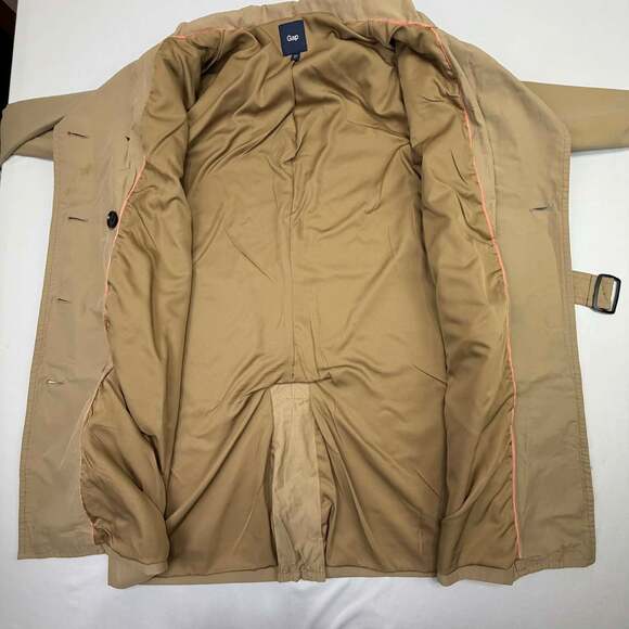 Gap Women's Medium Tan Double-Breasted Belted Trench Coat - Picture 3 of 14